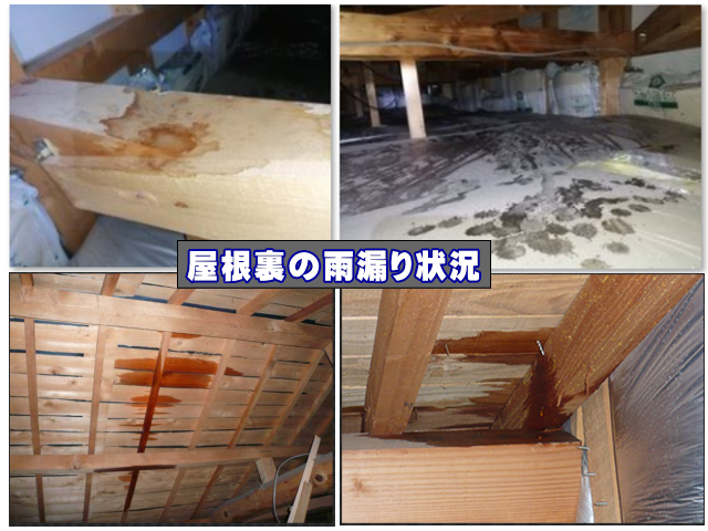 屋根裏の雨漏り状